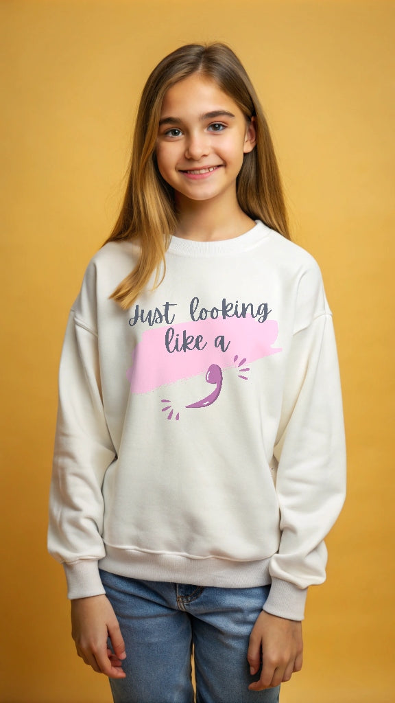 Looking like a wow- Youth crewneck sweatshirt