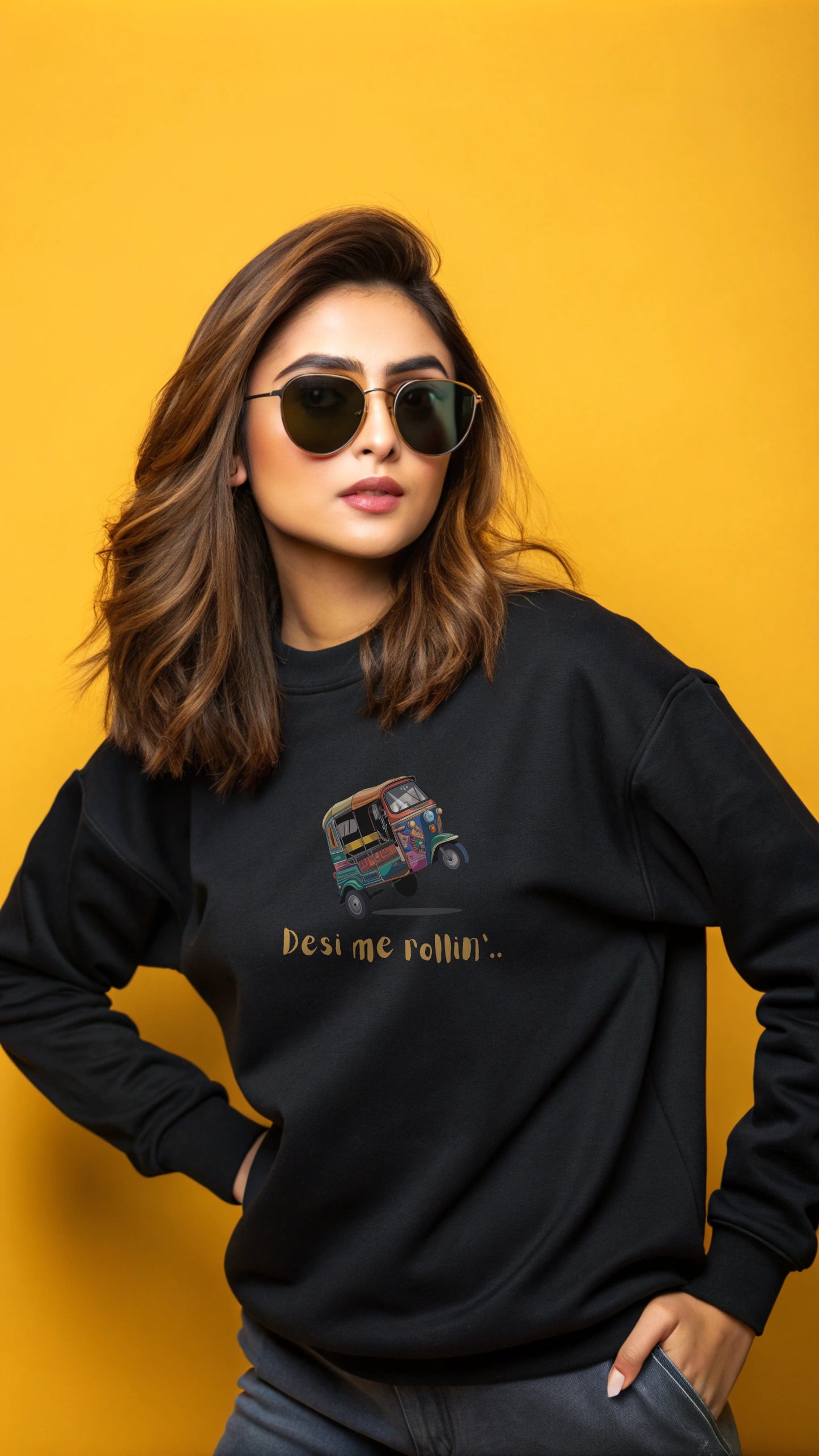 Adult Unisex Premium Sweatshirt - Desi me Rollin..